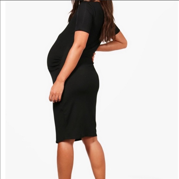 Maternity Basic Rib Crew bodycon dress - Picture 2 of 2
